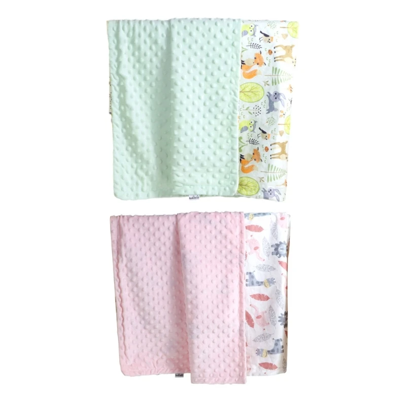 

Infant Bean Bean Blanket Newborn Dual-sided Quilts Soft Blanket Children Bedding Swaddle Muslin Wrap with Dotted Backing