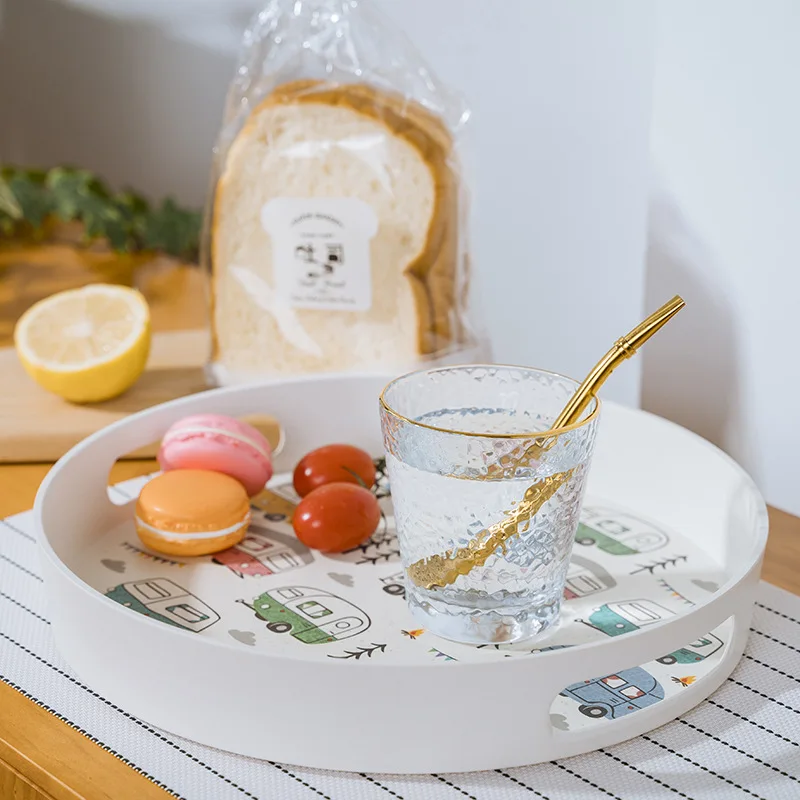 

Bamboo fiber water cup tray modern Jane living room fruit tableware tray rectangular tea set storage plate