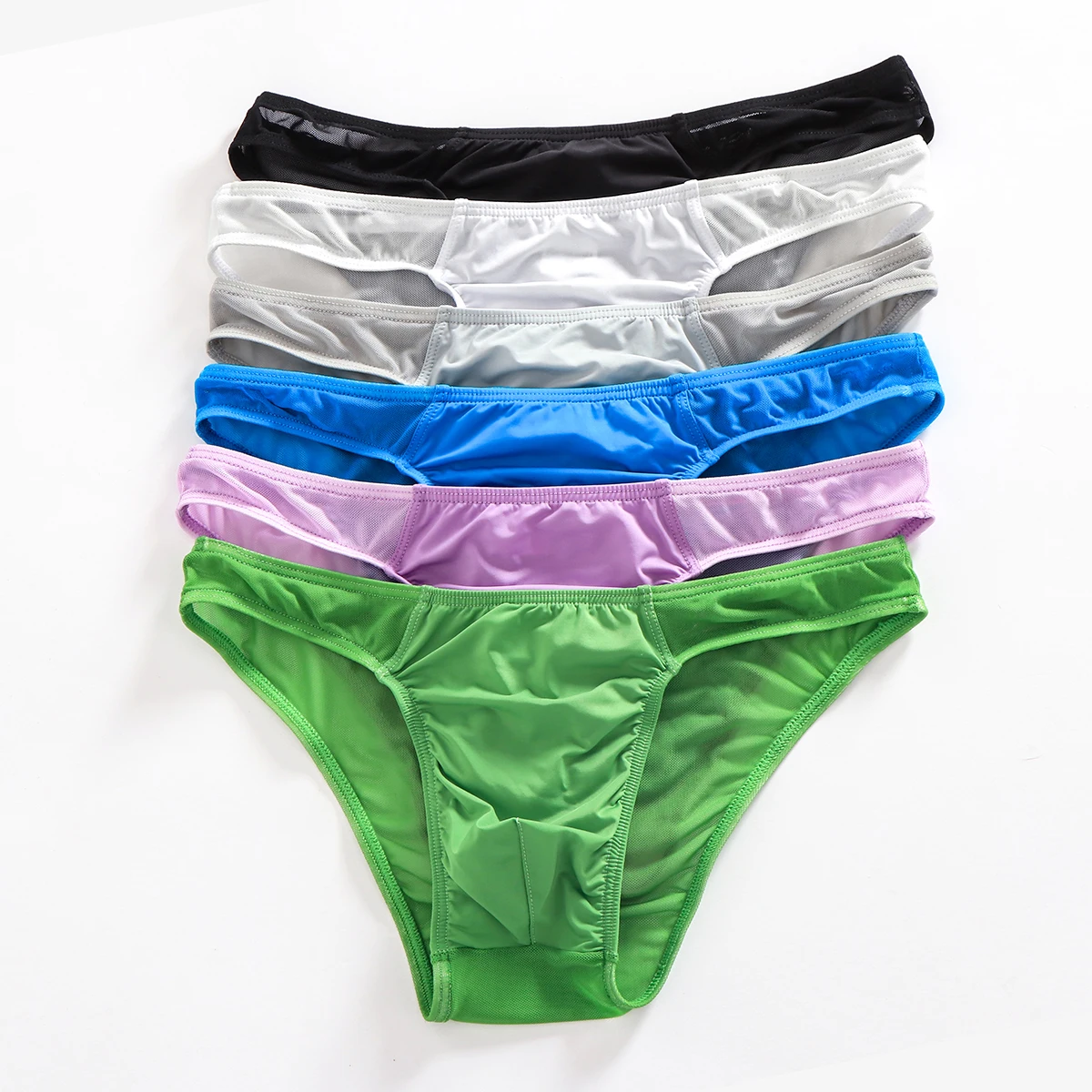 

Men Briefs Underwear Sexy Men Underwear Bulge Pouch Mens Briefs Low Rise Mesh Underpants Bikini Briefs T-back Thongs Tangas
