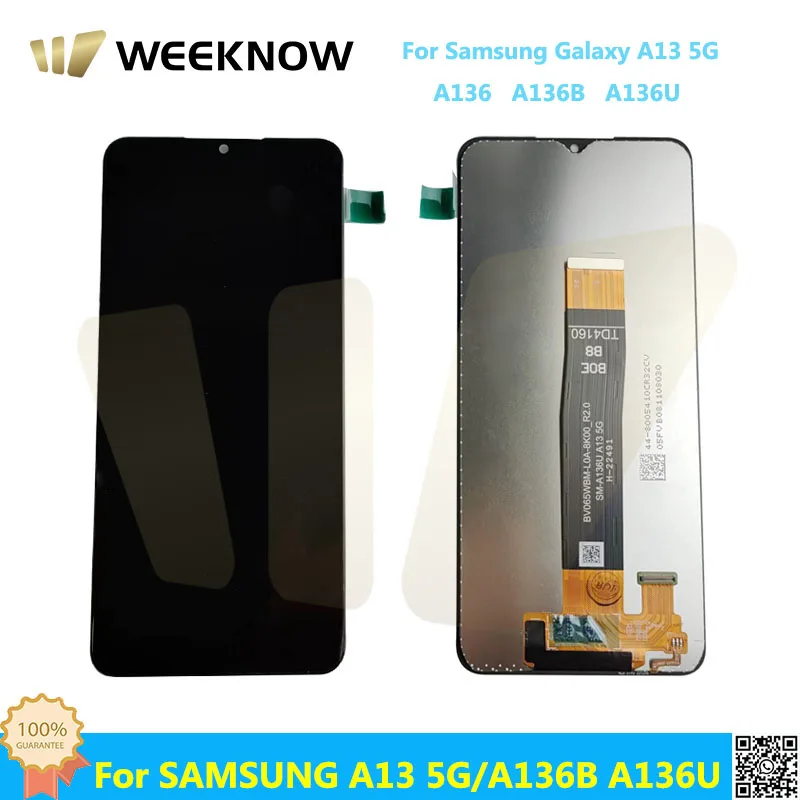 

AAA+++ High Quality For Samsung Galaxy A13 5G A136 LCD Display Full Assembly+Touch Screen Digitizer Replacement For A136B A136U