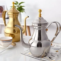 middle east arabic teapot sliver gold stainless steel gooseneck pour coffee tea kettle filter strainer pot environmental