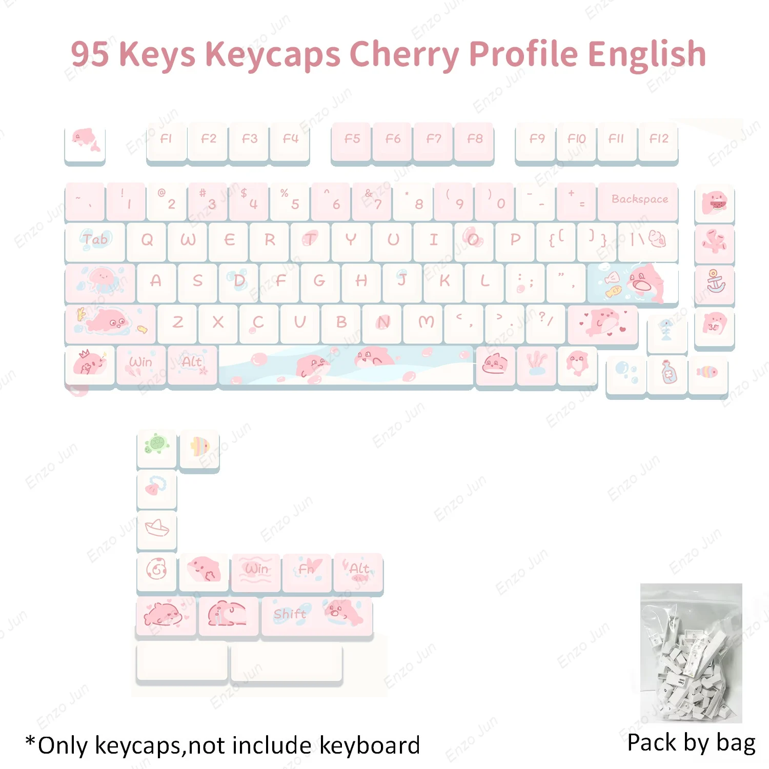 95 клавиш Cherry Profile колпачки для с розовой дельфином ключей героями мультфильмов из