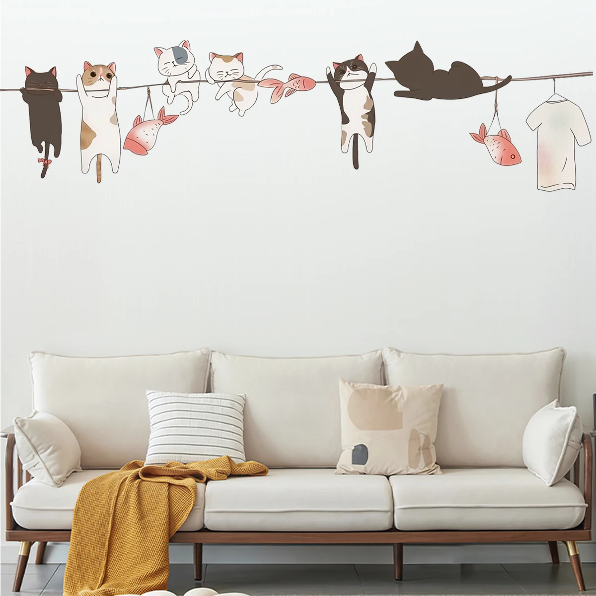 1 шт. декоративная водостойкая наклейка на веревку с изображением котят