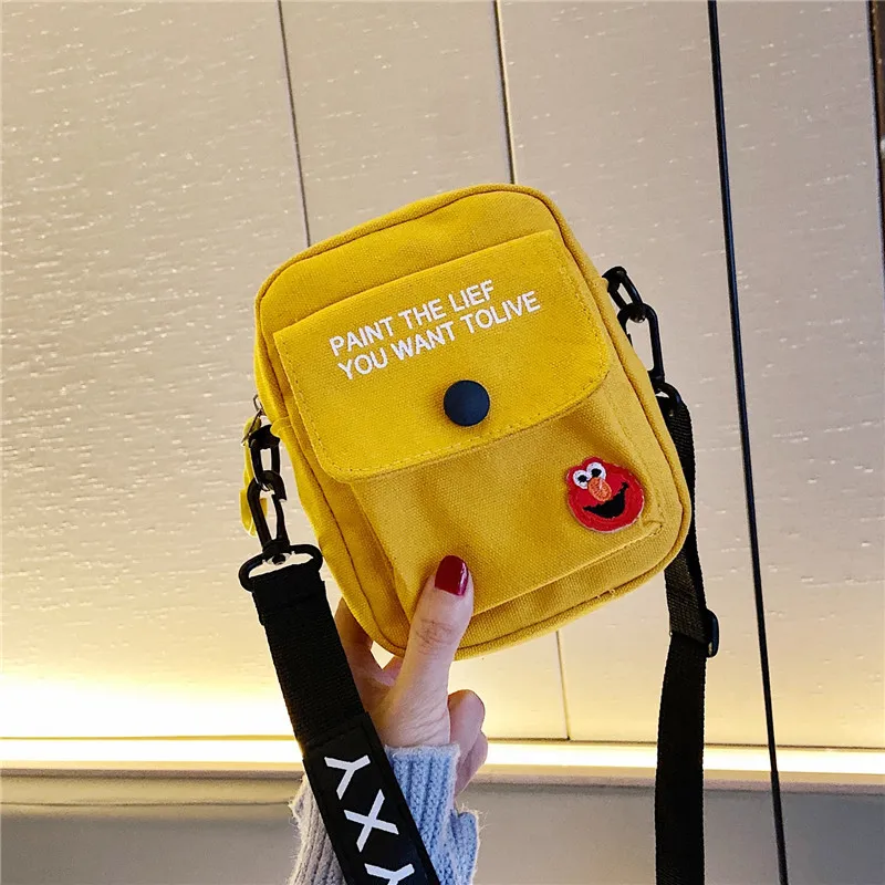 New Cartoon Children's Crossbody Canvas Bag Cute Kids Fashion Coin Purse Wallet Handbags Lovely Boys and Girls Mini Shoulder Bag