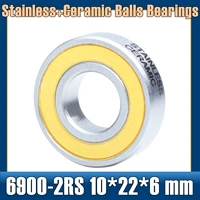 6900 2rs stainless bearing 10226 mm 1 pc abec 5 6900 rs bicycle hub front rear hubs wheel 10 22 6 ceramic balls bearings