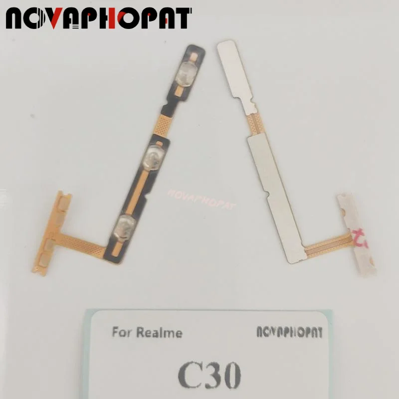Novaphopat For Realme C30 Power On Off Volume Up Down Ribbon Power Button Flex Cable