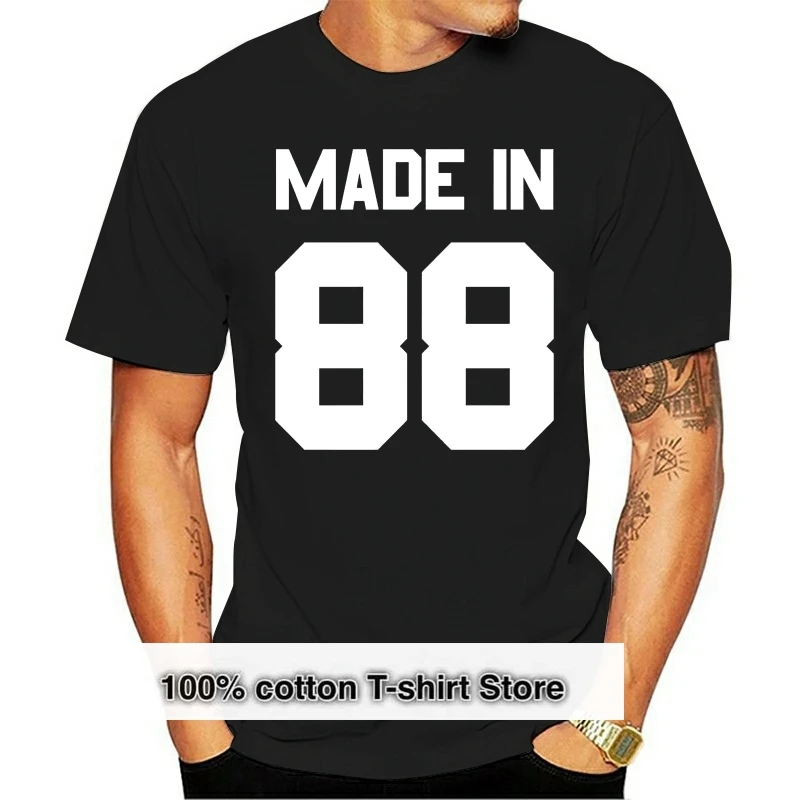 

Made In '88 - Mens T-Shirt - 13 Colours - 28th Birthday - Present - Gift -1988 Print T Shirt Mens Short Sleeve Hot Tops Tshirt