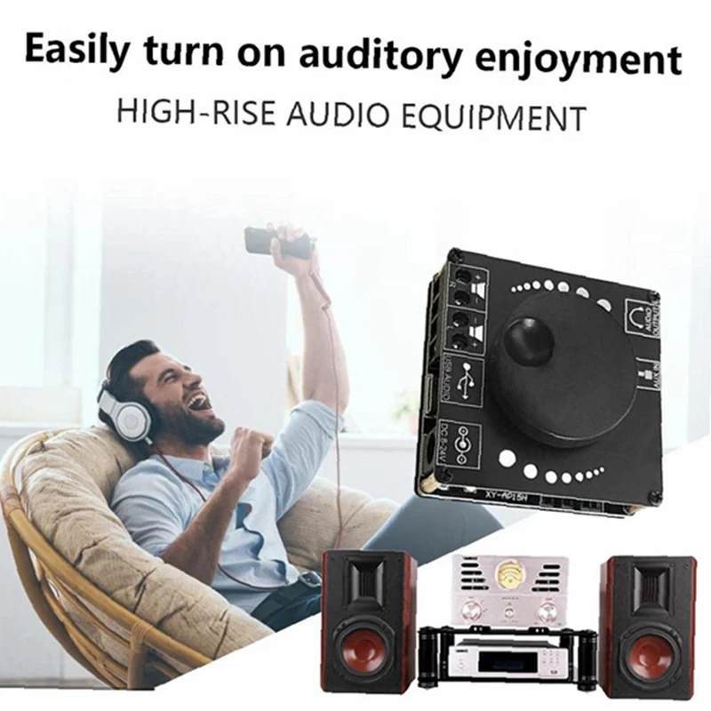 Hi-Fi стерео Bluetooth-совместимая плата цифрового усилителя Женская 10 Вт/15 Вт/20 Вт AUX USB-C