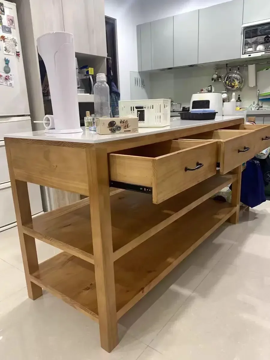 Американский ретро шкаф для столовой из массива дерева современная кухня