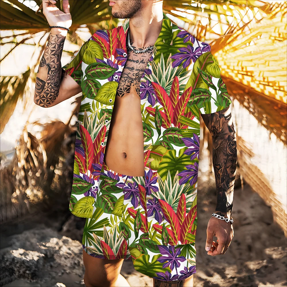 

2022 New 3D Print Luxury Man Floral Shirt Tops Hawaiian Beach Vacation Fashion Trend Loose Clothing