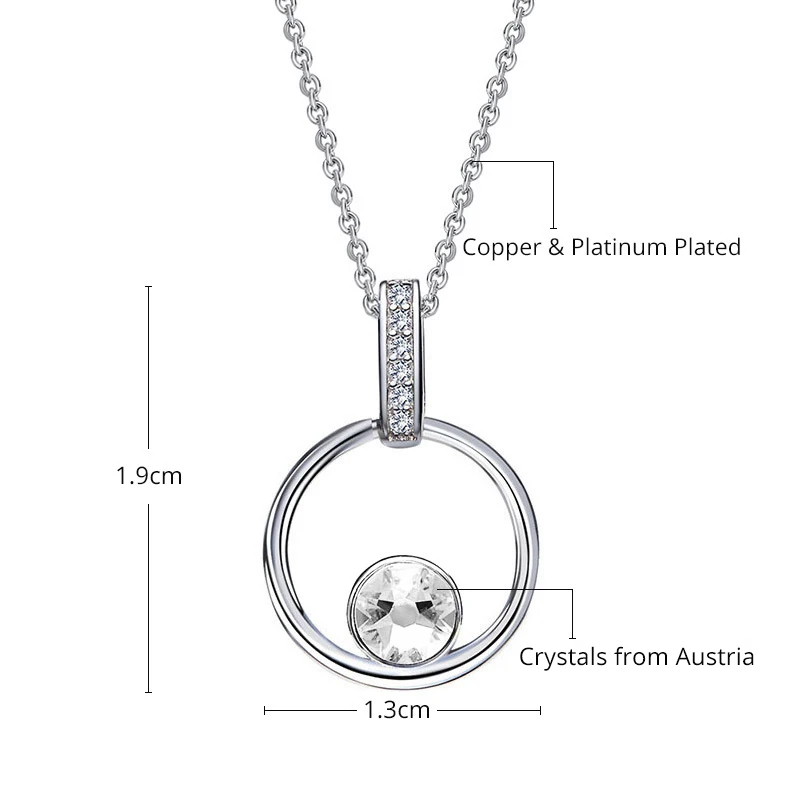 Ожерелье с круглым кулоном ювелирное изделие серебристого цвета австрийскими