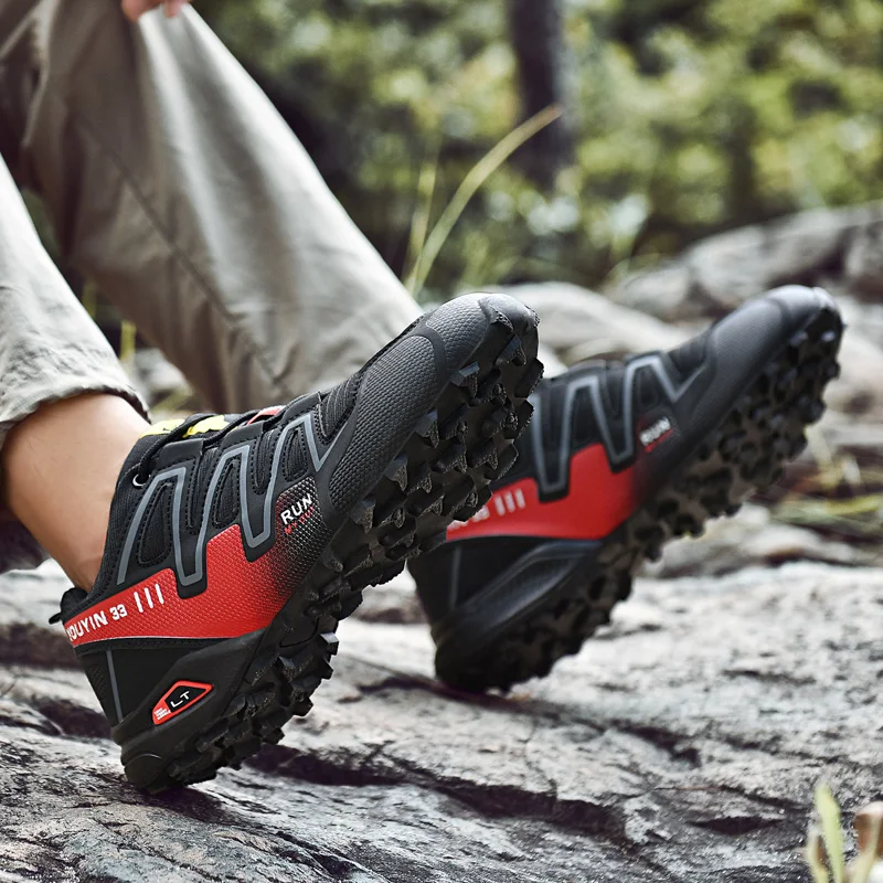 Men's Hiking Shoes Leather Outdoor Shoes Wear-resistant Men Trekking Boots Walking Climbing Hunting Tactical Sneakers Women