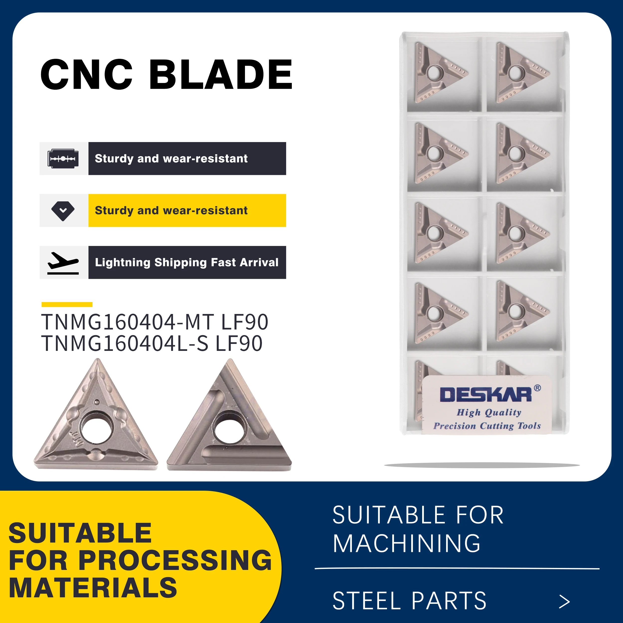 

10pcs TNMG160404 TNMG160408 R-S L-S R-VF L-VF TS HQ MT LF90 Cermet Insert CNC Lathe Turning Tool Carbide Blade,For Steel Cutting