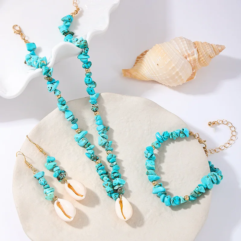 3 шт. богемные ювелирные изделия Аксессуары женские бирюзовые серьги браслет