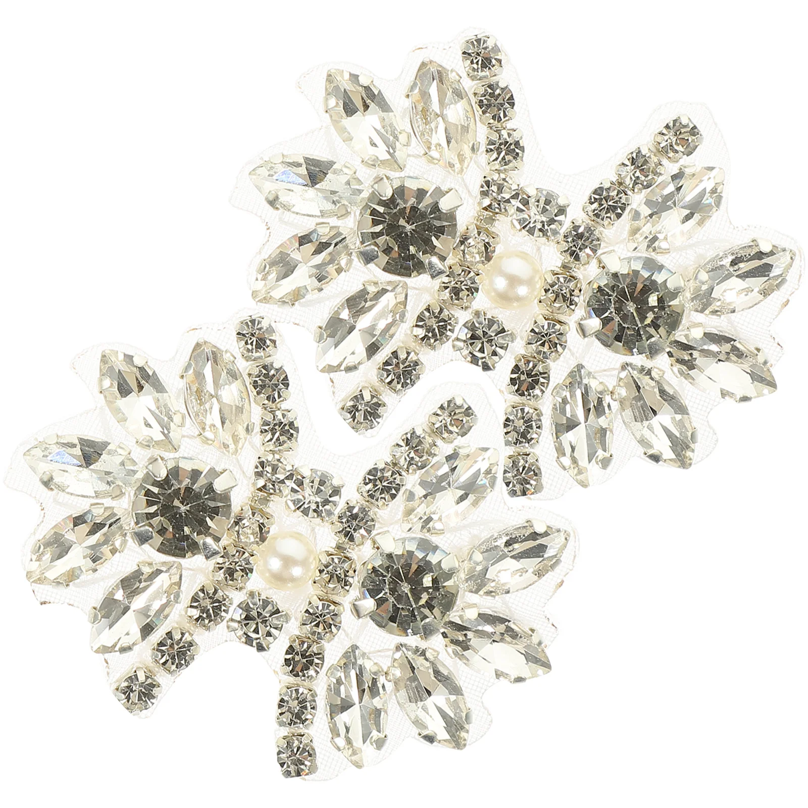 

2 Pcs Garment Sewing Patches Rhinestone Patches Garment Back Patches Wedding Dress Rhinestone Applique