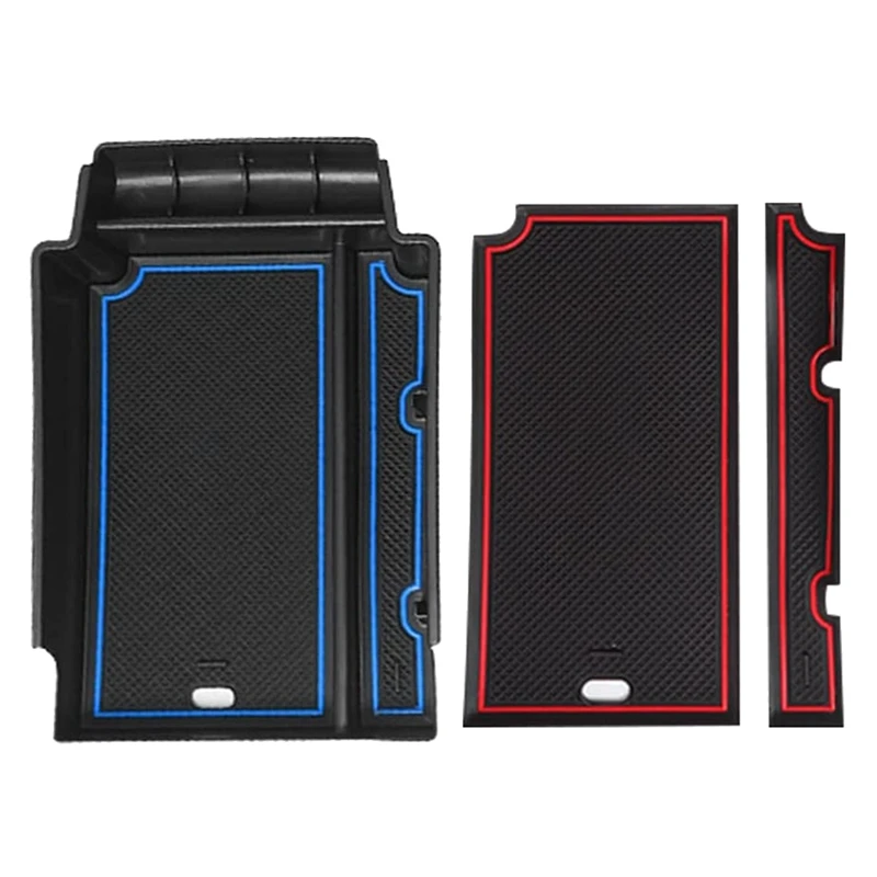 

Car Central Console Armrest Storage Box Holder Interior Organizer Glove Tray For Chevrolet Blazer 2019+ Red+Blue