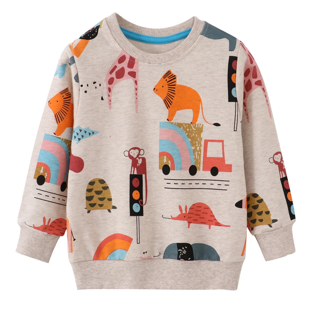 

Autumn/Winter Hot Selling Cartoon Animal Print T-shirt Children's New Cute Fashion Children's Hoodies Boys Girls Casual Top