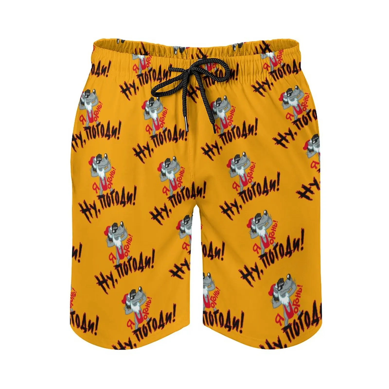 

Пляжные брюки из аниме «обезьяна», свободные эластичные винтажные Гавайские штаны, Чебурашка в русском стиле, Nu Pogodi (4) с графическим принтом
