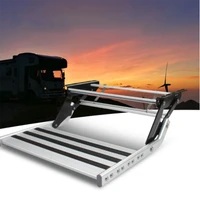1pc rv manual folding ladder reinforced aluminum alloy with led light telescopic antiskid caravan accessories pedal