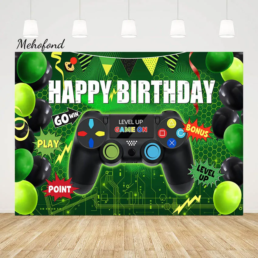 

Фон для фотосъемки Mehofond с изображением игры на уровень и воздушных шаров