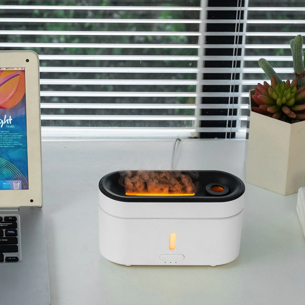 

300 мл портативный увлажнитель воздуха с пламенем, диффузор, эфирное масло, USB, мини, ультразвуковой аромат, парфюмерный туман, для дома, для комнатных растений, Ultrasonic 습기