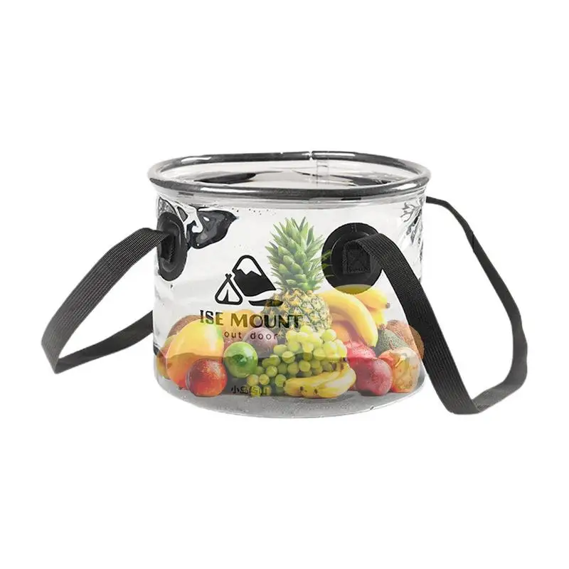 

Outdoor Folding Bucket Transparent Multifunctional Portable Folding Water Container Lightweight Wash Basin For Outdoor