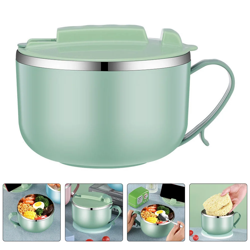 

Bowl Bowls Insulated Noodle Foodlunch Lid Box Serving Cereal Mixing Rice Stainless Storage Ramen Prep Container Microwave