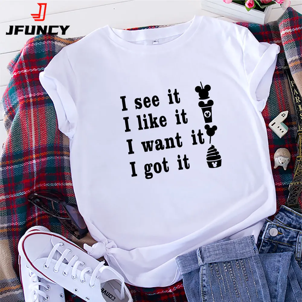 JFUNCY 5XL Women Tee Shirt 100% Cotton Short Sleeve Casual Female Tshirt Letter Print T-shirt Woman Summer Loose Tops