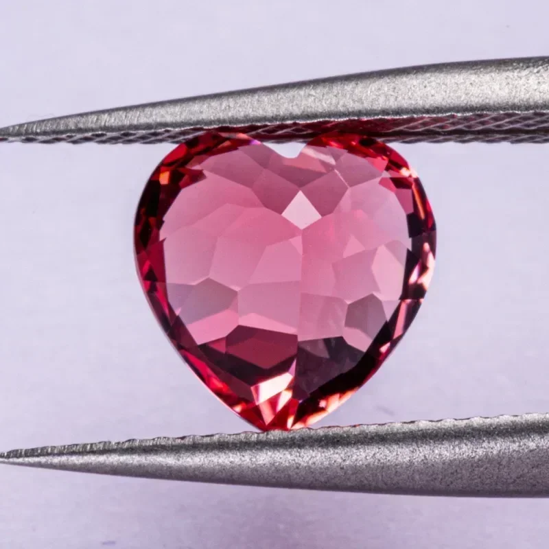 Выращен в лаборатории Padparadscha, красный цвет лотоса, драгоценный камень в форме сердца для подвесок, изготовления ювелирных изделий, сделай сам, материалы для колец, сертификат на выбор (art.: 3920cb41de591) - 3920cb41de591