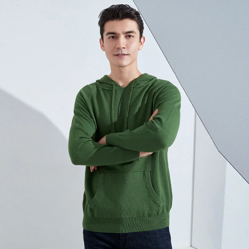 Autumn and winter new men's hooded collar sweater casual loose  style fashion loose hooded sweater