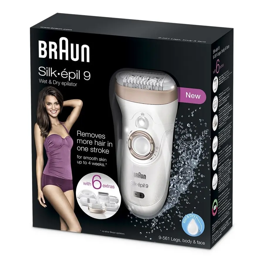 BRAUN Silk-&eacute;pil 9 9-561 - Wet & Dry Cordless Epilator with 
