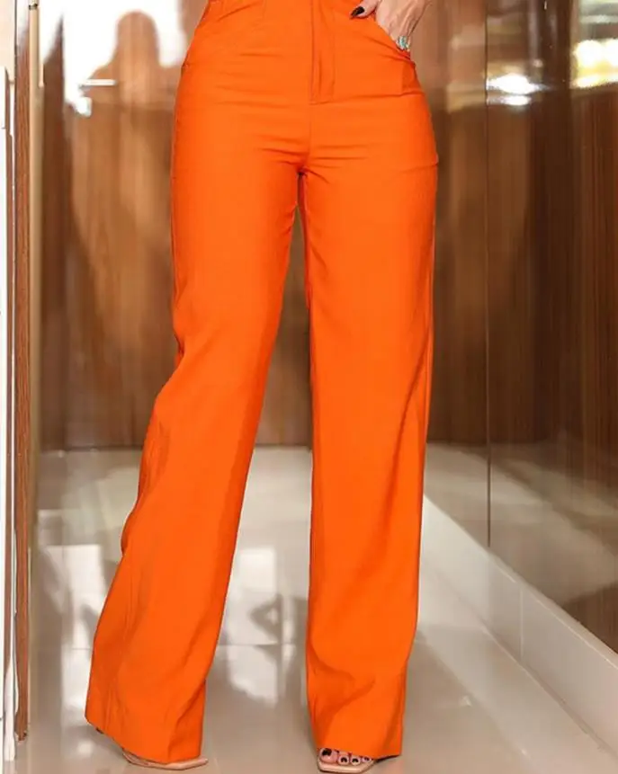 Chic Fashion Buckled Pocket Design Suspender Jumpsuit Asymmetrical Neck Sleeveless Plain Daily Highstreet Sexy Women's Jumpsuits