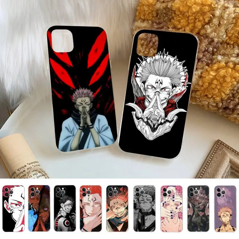 

Jujutsu Kaisen Anime Ryomen Sukuna Phone Case Silicone Soft for iphone 14 13 12 11 Pro Mini XS MAX 8 7 6 Plus X XS XR Cover