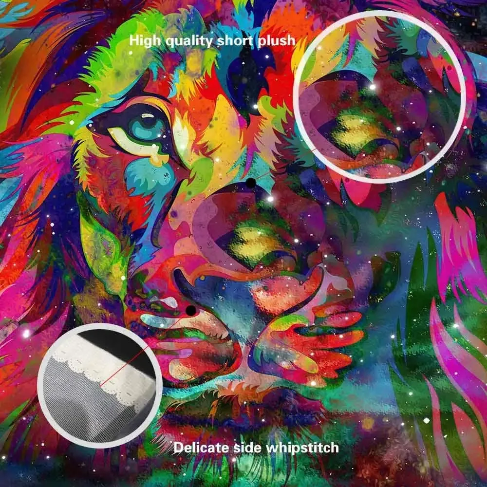 Психоделический Лев животные Красочные Модные настенные гобелены для украшения