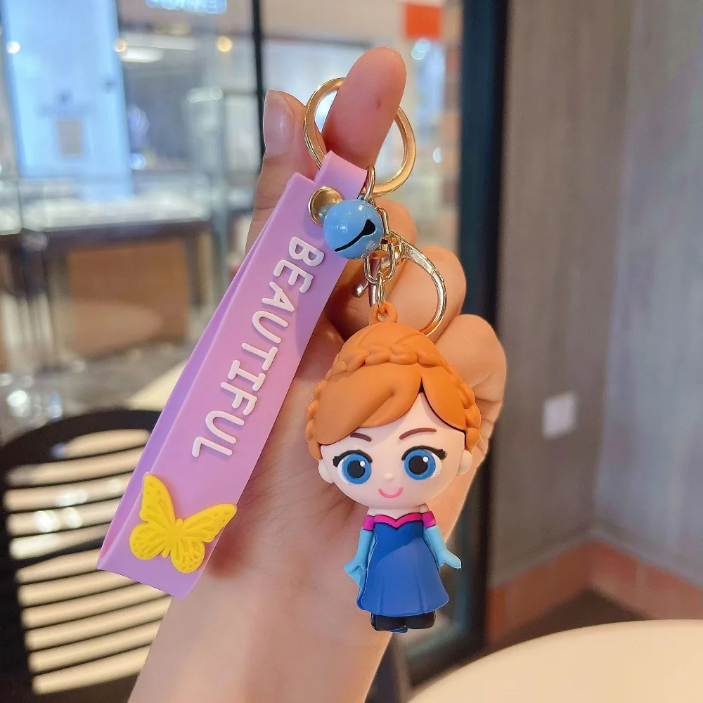 2023 New Disney Kawaii Keychain Elsa Anna Frozen Princess Series Creative Cartoon Schoolbag Pendants Car Keychain Childrens Gift images - 6