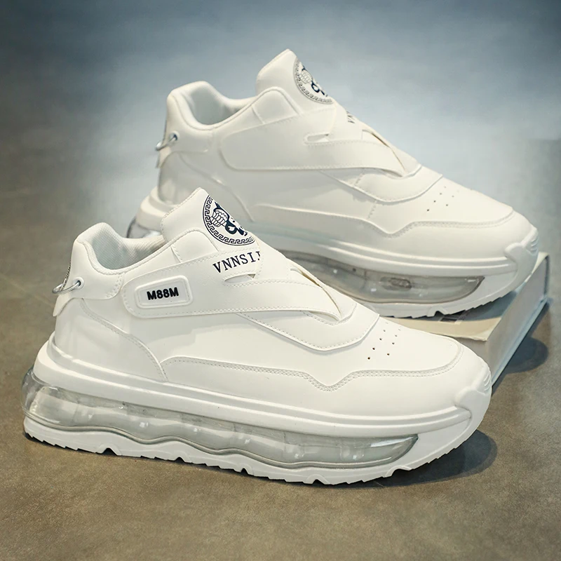 

2023 New Chunky Sneakers Fashion Casual Microfiber Leather Mesh Breathable Height Increased Flat Platform Cushion Running Shoes