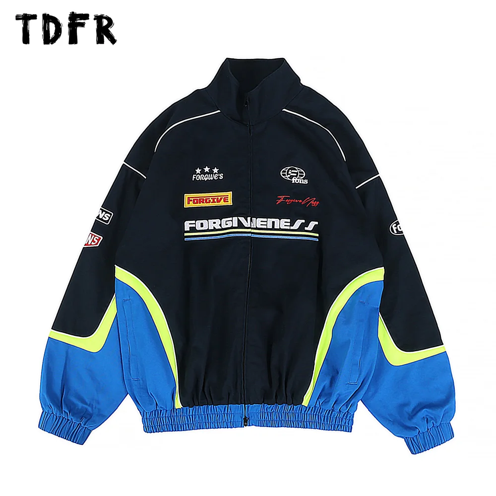 

Мужская Осенняя мотоциклетная куртка с буквенной вышивкой, Повседневная Уличная одежда, мужская куртка с контрастными панелями