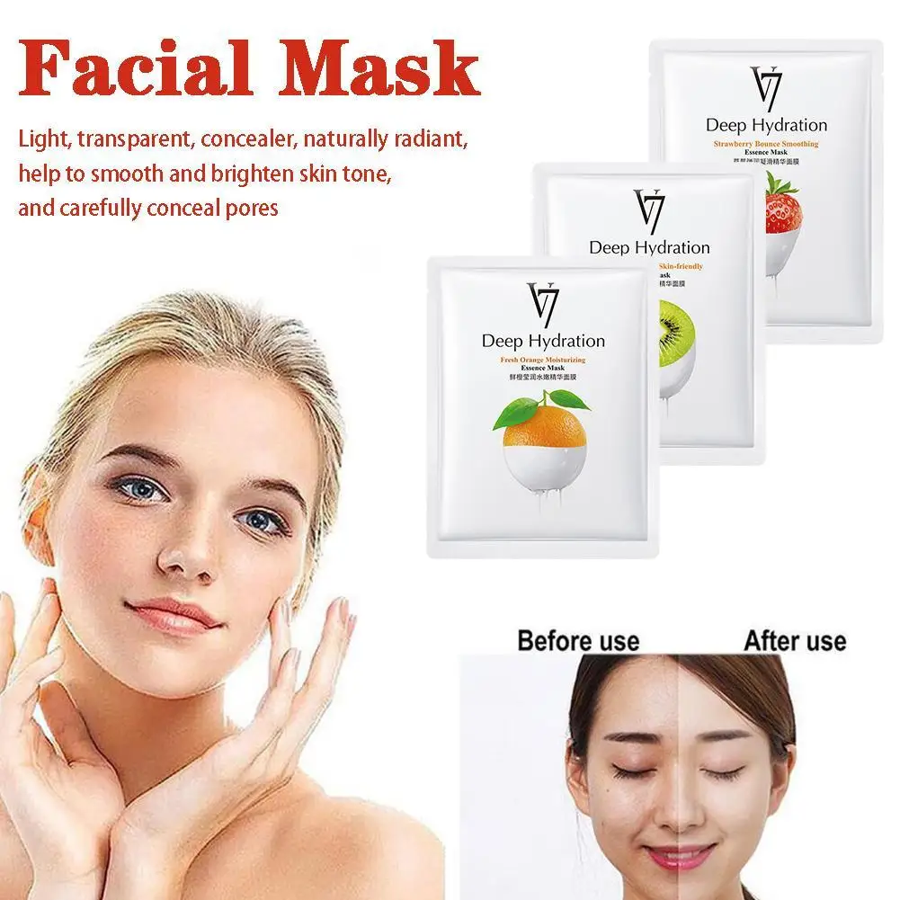 

5PCS Face Mask Sets Fresh Fruit Face Care Sheet Masks Hydrating Anti-aging Oil Control Acne Treatment Facial Mask Skin Care Set