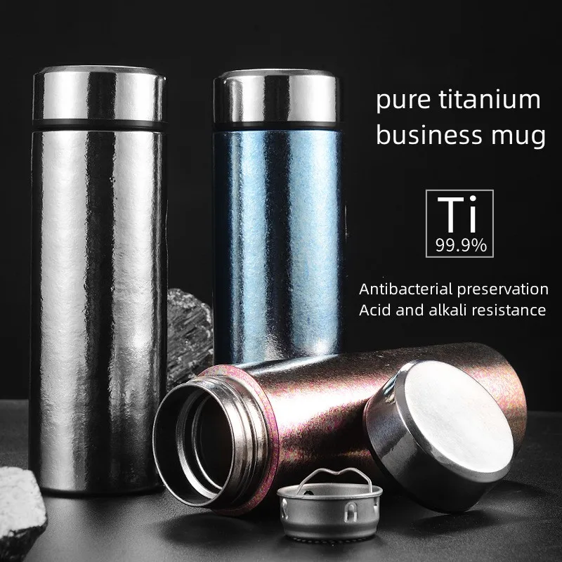 

Mini Pure Titanium Thermos Cup Double Layer Titanium Cup High-end Business Office Tea Cup Advertising Gift Cup