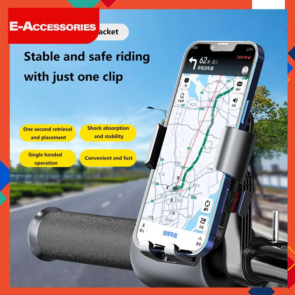 

Single Handed Operation Mobile Phone Holder Anti Shock And Anti Shake Riding Mobile Phone Holder Silicone Shock Absorption