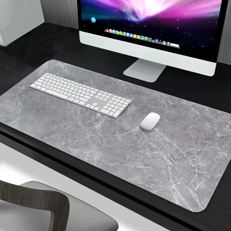 Черный серый мраморный узор большой коврик для мыши геймерская компьютерная