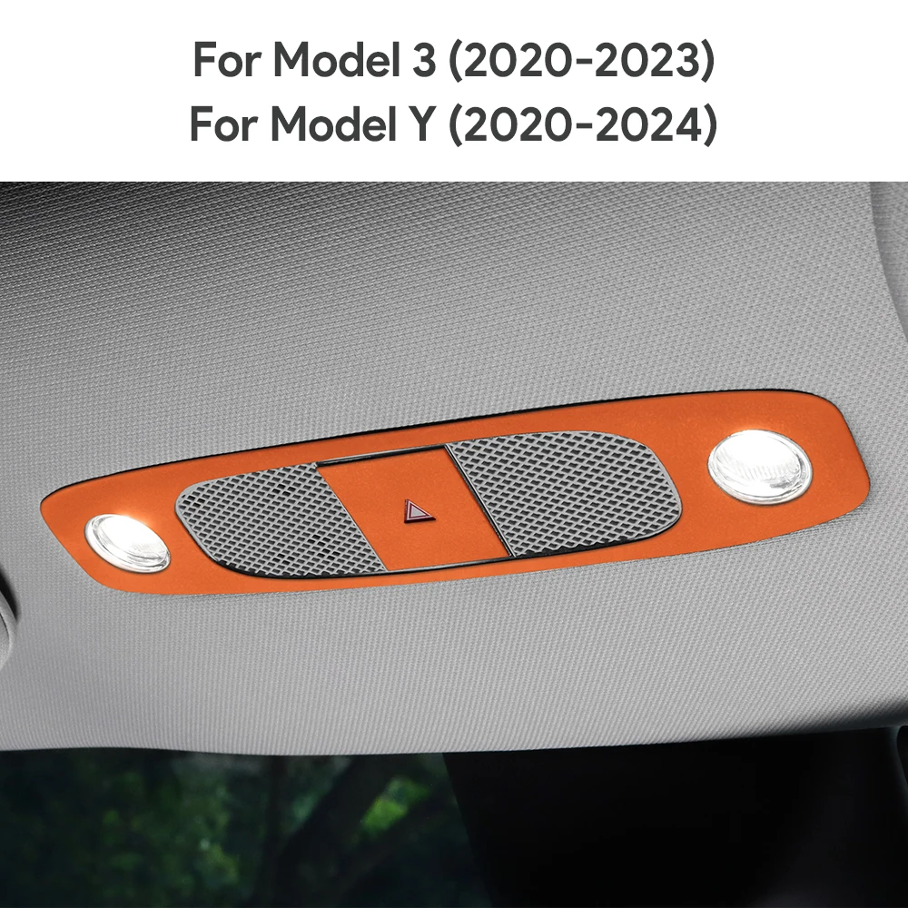 Итальянская верхняя замшевая рамка для лампы чтения наклейка Tesla Model 3 2020-2023 Y 2020 2021