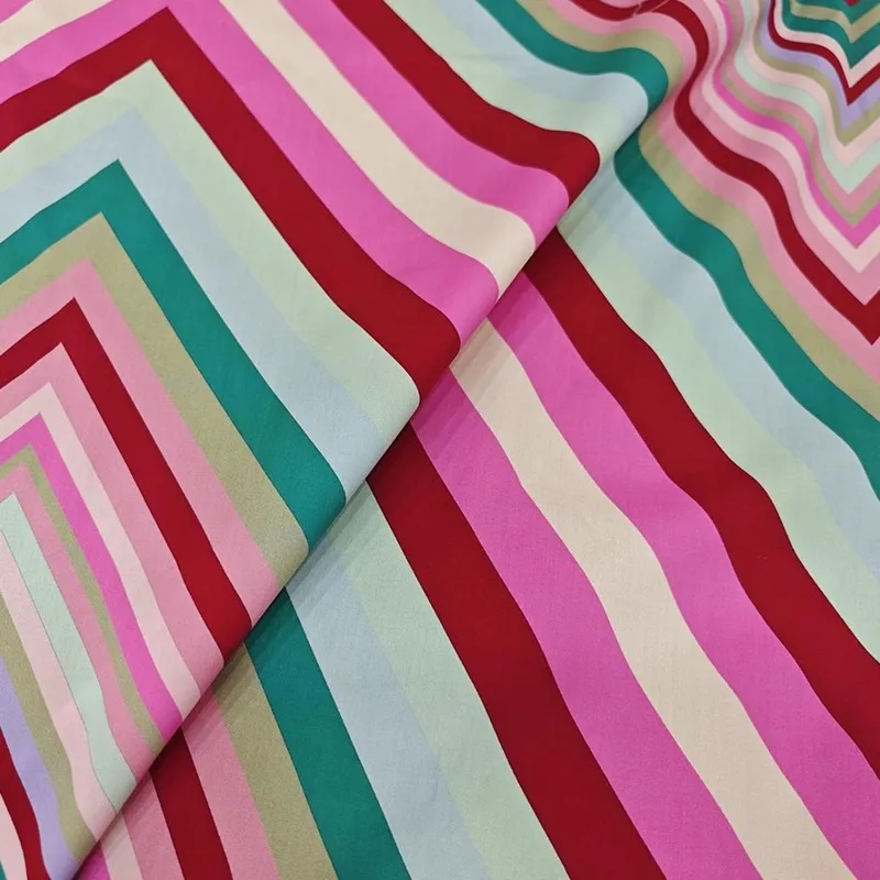 2024 европейский и американский бренд красочная полосатая печатная поплиновая