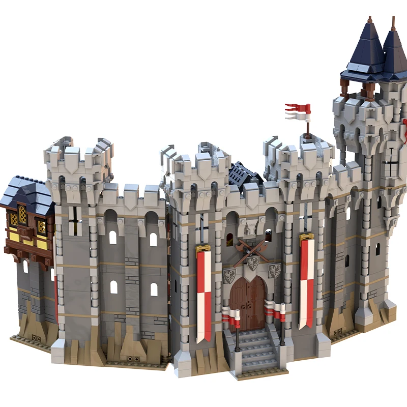 

NEW 2155pcs MOC European Medieval Street View Black Falcon Castle DIY creative ideas Retro childToy Birthday Gift buildingblocks