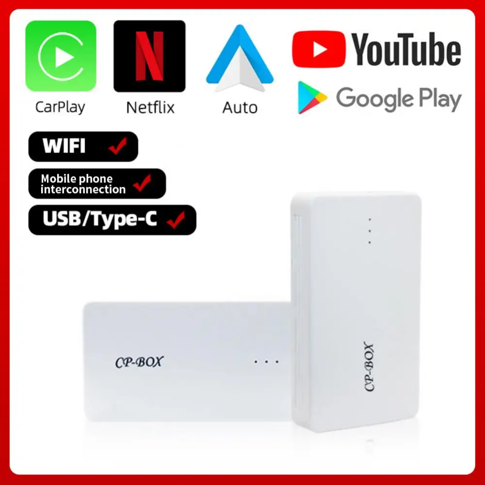 

Wifi Car Wired To Wireless Carpaly Module Carplay Box Suitable For Navigation USB Third-party U Disk Video Automatic Link