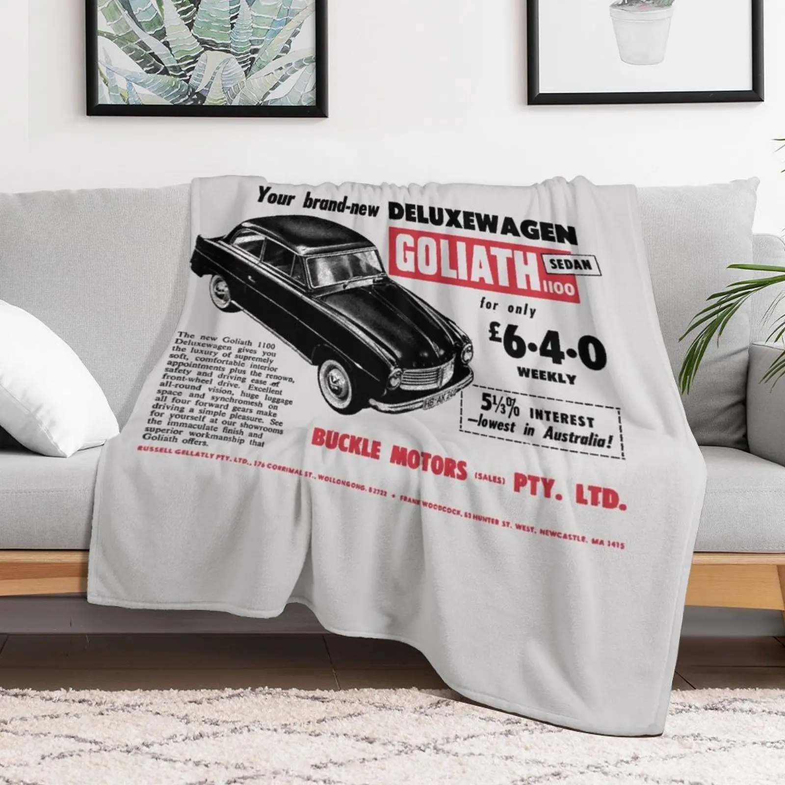 GOLIATH CARS - Плед ADVERT Гигантский диван плюшевые одеяла для кемпинга