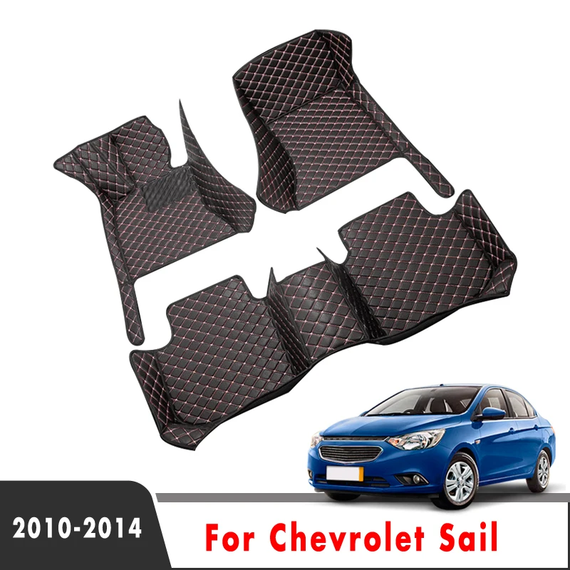 

Auto Custom Protect Leather Carpets For Chevrolet Sail 2014 2013 2012 2011 2010 Car Floor Mats Interior Accessories Styling Rugs