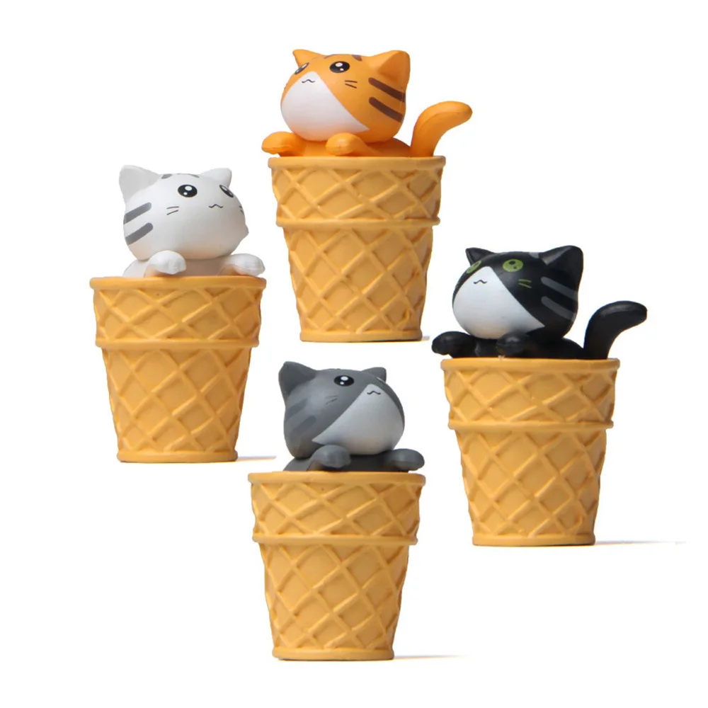 

Gourmet Ice Cream Cat Kitten Micro Landscape Gardening Doll Creative Desktop Ornaments Doll Home Decoration Accessories Modern