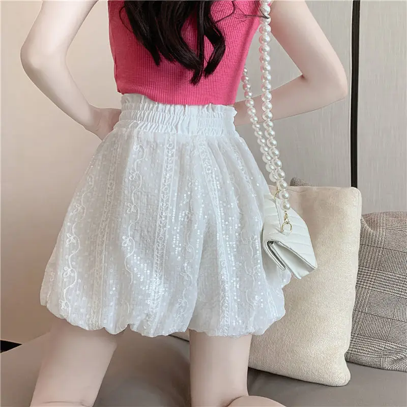 Летние мешковатые шорты с блестками и вышивкой женские брюки Zevity в Корейском