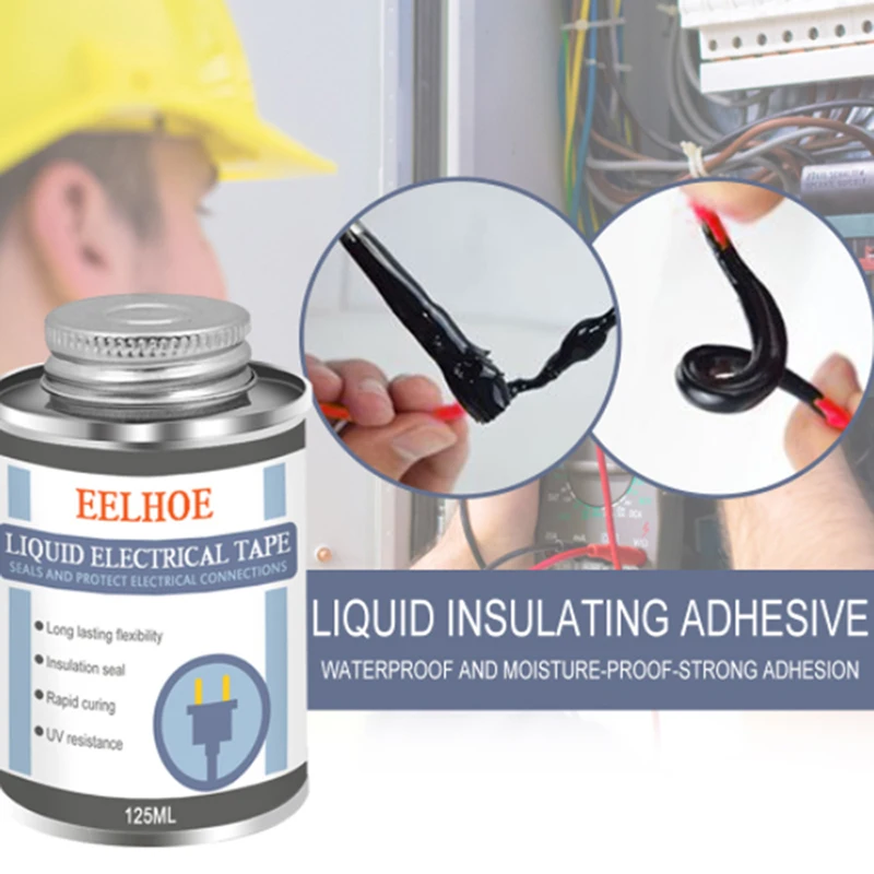30/50/125ML Liquid Insulation Tape Waterproof Electrical Tape High Temperature Resistant Flame Retardant Adhesive Paste Glue